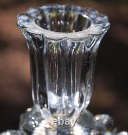 Antique Clear Pressed Glass 3 LIGHT CANDLEHOLDER Candelabra c1890 DOYLE