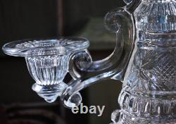 Antique Clear Pressed Glass 3 LIGHT CANDLEHOLDER Candelabra c1890 DOYLE