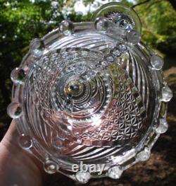 Antique Clear Pressed Glass 3 LIGHT CANDLEHOLDER Candelabra c1890 DOYLE