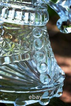 Antique Clear Pressed Glass 3 LIGHT CANDLEHOLDER Candelabra c1890 DOYLE