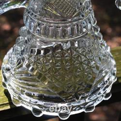 Antique Clear Pressed Glass 3 LIGHT CANDLEHOLDER Candelabra c1890 DOYLE