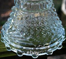 Antique Clear Pressed Glass 3 LIGHT CANDLEHOLDER Candelabra c1890 DOYLE