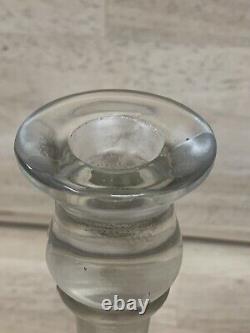 Antique Crystal Candle Holders EARLY Heavy Thick Glass SET PAIR LOT OF 2