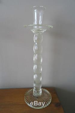 Antique French Glass Candle Stick Holder, Hand Made, Unique, price for two