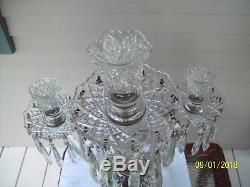 Antique Large Duncan Miller Table Top Crystal Candelabra Centerpiece