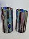 Antique Pair French Art Deco Stained Glass Candle Scounces / Lanterns /holders