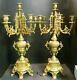 Antique Pair Of French Louis Xiv Empire Style 6 Arm Brass Candelabras Excellent