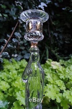 Antique VAL SAINT LAMBERT Glass Candle Stick Holder, price for two
