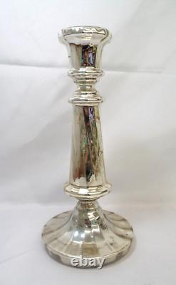 Antique Vintage Mercury Glass Sliver Nitrate Single Candlestick Candle Holder