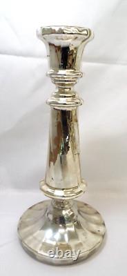Antique Vintage Mercury Glass Sliver Nitrate Single Candlestick Candle Holder