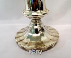 Antique Vintage Mercury Glass Sliver Nitrate Single Candlestick Candle Holder