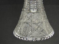 Antique Vtg Art Nouveau Cut Glass Silver 4 Light Candelabra Candle Stick Holder