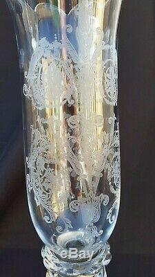 Antique french candlestick, candelabra, Baccarat, cut crystal, molded, stamped