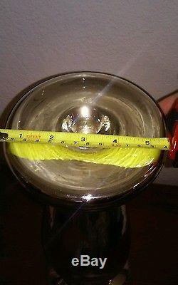 Antique style Mercury Glass Pillar Candle Holder very large 18 tall
