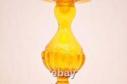 Atq 14 Murano Yellow Art Glass Candle Holders Sticks Archimede Seguso Venetian