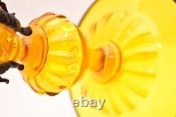 Atq 14 Murano Yellow Art Glass Candle Holders Sticks Archimede Seguso Venetian