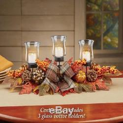Autumn Tabletop Decoration Fall Centrepiece LED Votive Candle Holders Display
