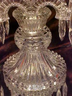 B 2 Light Vintage Crystal Glass Candelabra Candle Holder CRYSTALS BEAUTIFUL