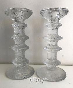 B. Iittala finland PAIR of TS timo sarpaneva 4 ring candle holders 1 signed