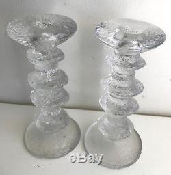 B. Iittala finland PAIR of TS timo sarpaneva 4 ring candle holders 1 signed