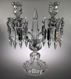 BACCARAT BAMBOUS SWIRL 2 LIGHT CANDELABRA -12 1/2 by 9 1/4 -STUNNING-EXCELLENT