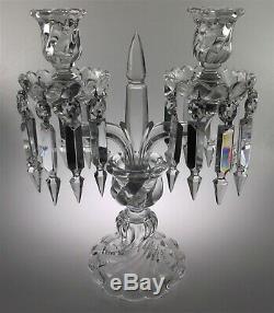 BACCARAT BAMBOUS SWIRL 2 LIGHT CANDELABRA -12 1/2 by 9 1/4 -STUNNING-EXCELLENT