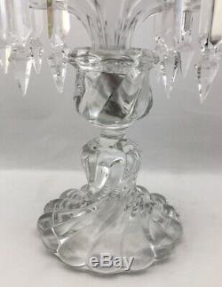BACCARAT BAMBOUS SWIRL 2 LIGHT CANDELABRA 12-1/2 x 9-1/4 PERFECT CONDITION