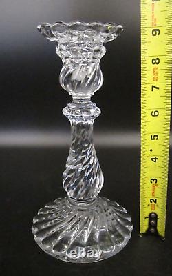 BACCARAT France Signed French Crystal BAMBOUS SWIRL Art Glass 9 Candlestick