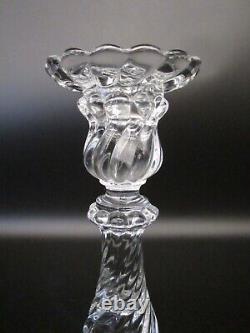 BACCARAT France Signed French Crystal BAMBOUS SWIRL Art Glass 9 Candlestick