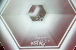 BACCARAT OUR FIRE SINGLE CRYSTAL FROSTED WHITE CANDLE HOLDER NEW 12 3/4 FRANCE