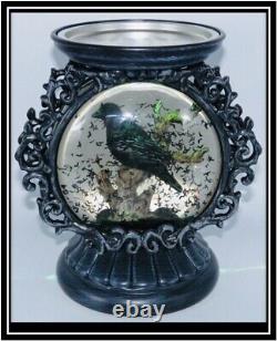 BATH & BODY WORKS Halloween RAVEN Light Up Water Globe 3-Wick Candle Holder NIB