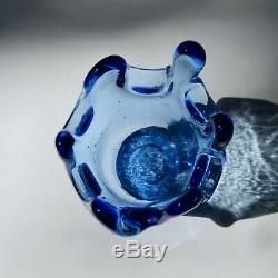 BRAND NEW COBALT Splash Votive by Fire and Light Recycled glass. SIGNED