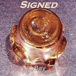 BRAND NEW & SIGNED Copper Splash VotiveFire and Light Recycled Art Glass