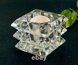 Baccarat Crystal Arlequin Votive Candle Holder New Mint Signed With Box Gorgeous