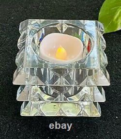 Baccarat Crystal Arlequin Votive Candle Holder New Mint Signed With Box Gorgeous