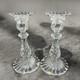 Baccarat Crystal Bambous Swirl Candlestick Candle Holder France Set 2 Signed