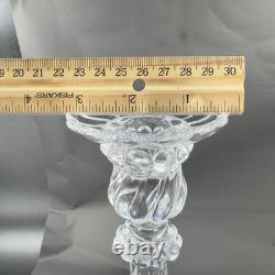 Baccarat Crystal Bambous Swirl Candlestick Candle Holder France Set 2 Signed