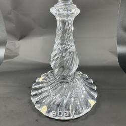 Baccarat Crystal Bambous Swirl Candlestick Candle Holder France Set 2 Signed