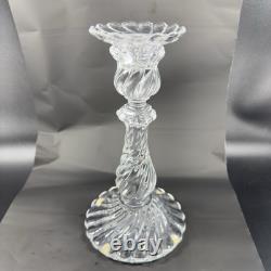 Baccarat Crystal Bambous Swirl Candlestick Candle Holder France Set 2 Signed