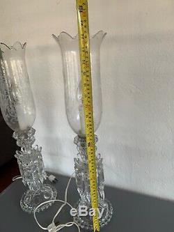 Baccarat Crystal Candelabras 1 light feature Prism with Baccarat Crystal Verrine