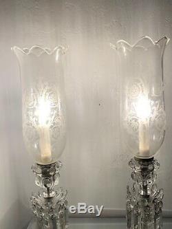 Baccarat Crystal Candelabras 1 light feature Prism with Baccarat Crystal Verrine