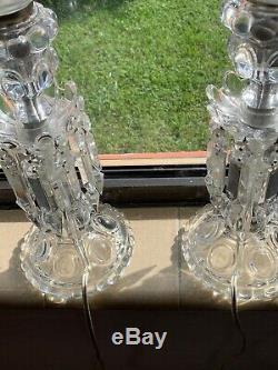 Baccarat Crystal Candelabras 1 light feature Prism with Baccarat Crystal Verrine
