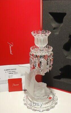 Baccarat Crystal Douphin Candelabra Candlestick In Original Box