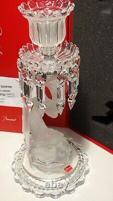 Baccarat Crystal Douphin Candelabra Candlestick In Original Box