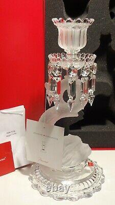 Baccarat Crystal Douphin Candelabra Candlestick In Original Box