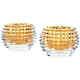 Baccarat Crystal Eye Votive Candle Holder Gold Set Of 2