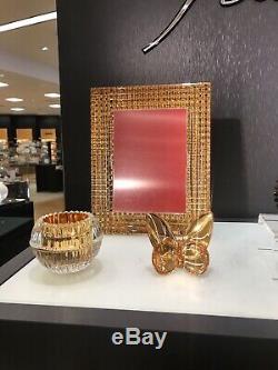 Baccarat Crystal Eye Votives In Gold Set Of 2 Orig $570