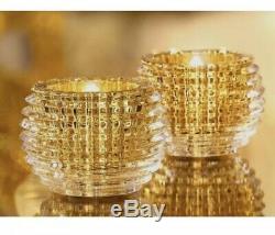 Baccarat Crystal Eye Votives In Gold Set Of 2 Orig $570