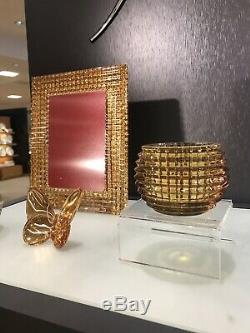 Baccarat Crystal Eye Votives In Gold Set Of 2 Orig $570