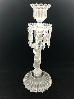 Baccarat Crystal Figural Candlesticks Pair Rare Excellent Condition Luminaires
